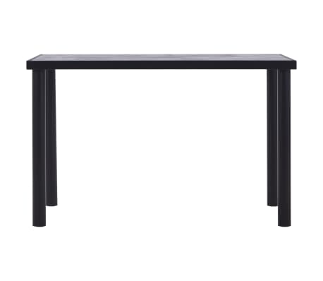 vidaXL Blagovaonski stol crni i siva boja betona 120 x 60 x 75 MDF