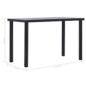 Jídelní stůl černý a betonově šedý 120 x 60 x 75 cm MDF - obrázek 5