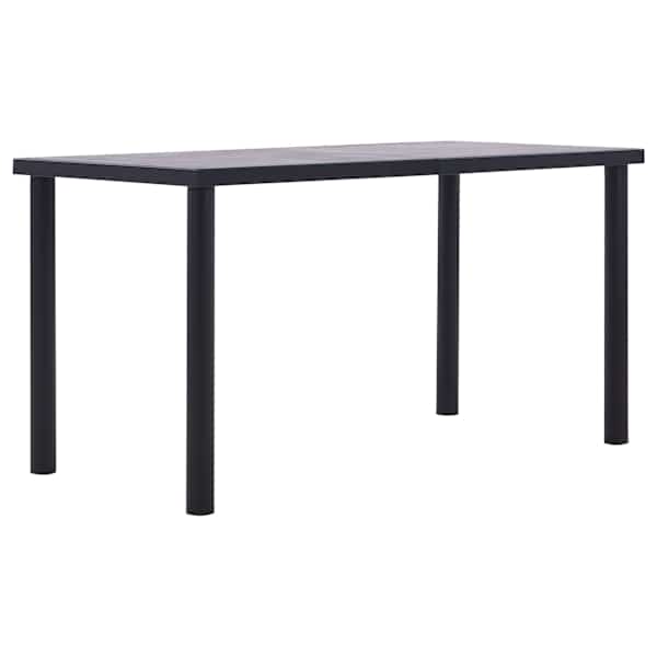 vidaXL s&ouml;&ouml;gilaud, must ja betoonhall, 140 x 70 x 75 cm, MDF