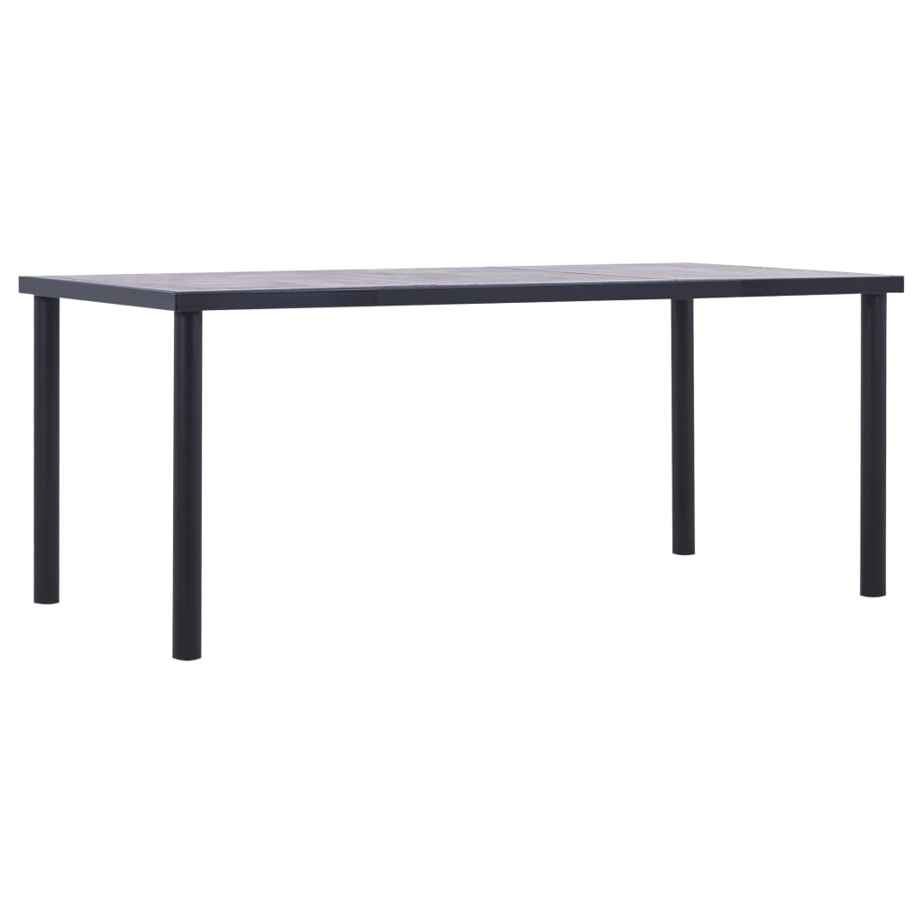 virtuves galds, melns un betona pelēks, 180x90x75 cm, MDF | Stepinfit.lv
