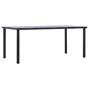 Jídelní stůl černý a betonově šedý 180 x 90 x 75 cm MDF - obrázek 1