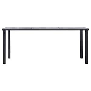 Jídelní stůl černý a betonově šedý 180 x 90 x 75 cm MDF - obrázek 2