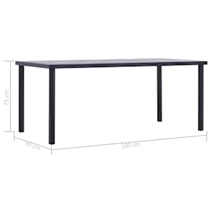 Jídelní stůl černý a betonově šedý 180 x 90 x 75 cm MDF - obrázek 5
