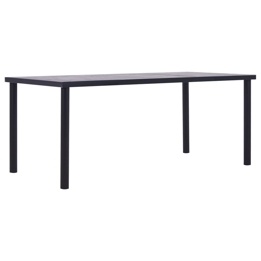 virtuves galds, melns un betona pelēks, 200x100x75 cm, MDF | Stepinfit.lv