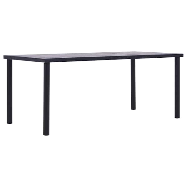 vidaXL s&ouml;&ouml;gilaud, must ja betoonhall, 200 x 100 x 75 cm, MDF