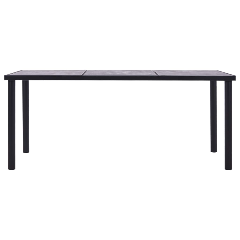 Jídelní stůl černý a betonově šedý 200 x 100 x 75 cm MDF