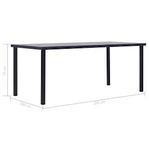 Jídelní stůl černý a betonově šedý 200 x 100 x 75 cm MDF - obrázek 5