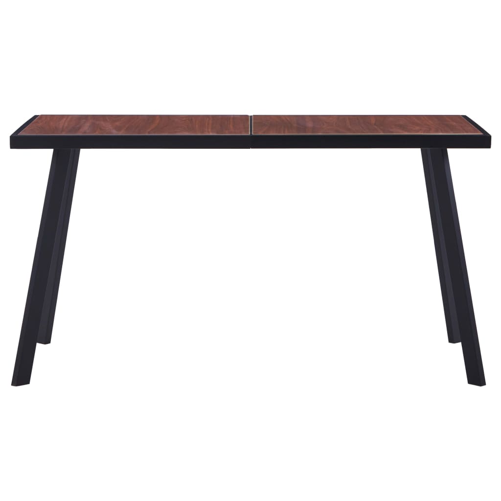 vidaXL Spisebord mørk trefarge og svart 140x70x75 cm MDF