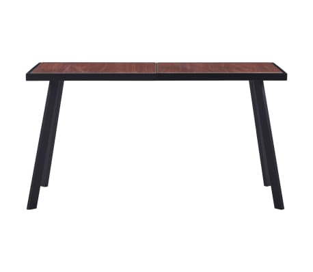 vidaXL Dining Table Dark Wood and Black 140x70x75 cm MDF