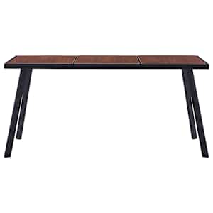 vidaXL Spisebord mørk trefarge og svart 160x80x75 cm MDF