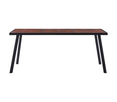 vidaXL Jedálenský stôl, tmavé drevo a čierna 180x90x75 cm, MDF