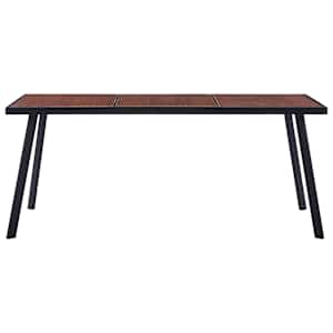 vidaXL Spisebord mørk trefarge og svart 180x90x75 cm MDF