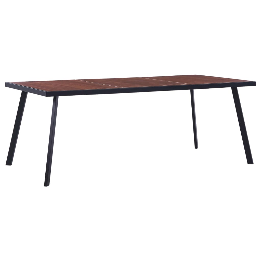 virtuves galds, tumša koka un melna krāsa, 200x100x75 cm, MDF | Stepinfit.lv
