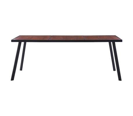 vidaXL spisebord 200x100x75 cm MDF sort og m&oslash;rkt tr&aelig;