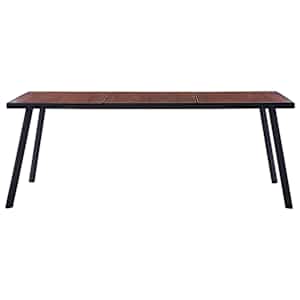 vidaXL spisebord 200x100x75 cm MDF sort og m&oslash;rkt tr&aelig;