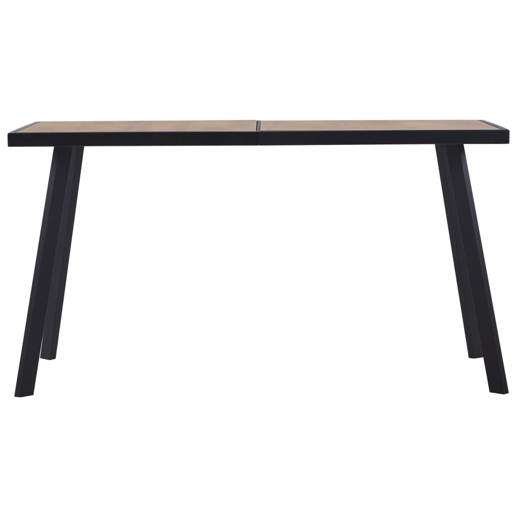vidaXL virtuves galds, gaiša koka un melna krāsa, 140x70x75 cm, MDF