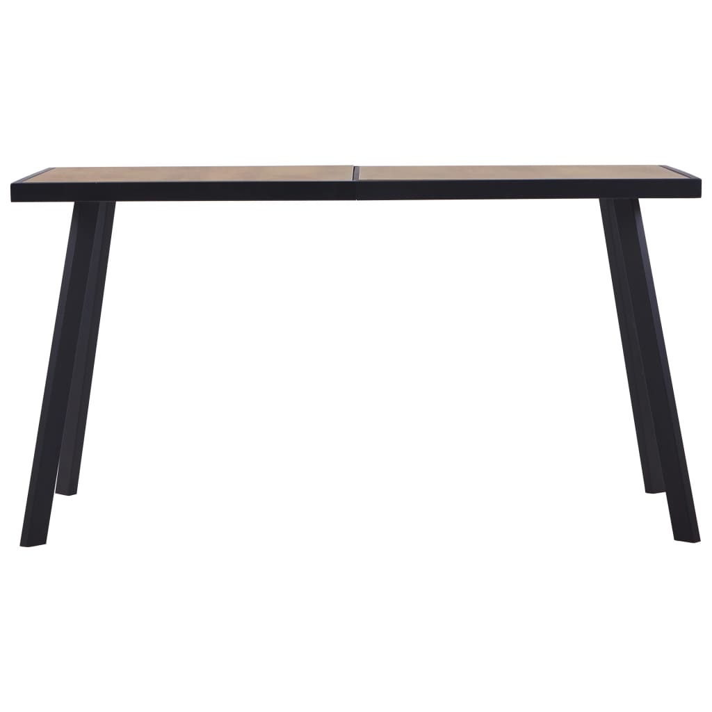 vidaXL Dining Table Light Wood and Black 140x70x75 cm MDF