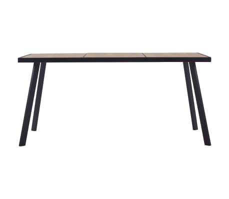 vidaXL Spisebord lys trefarge og svart 160x80x75 cm MDF