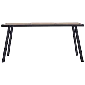 vidaXL Spisebord lys trefarge og svart 160x80x75 cm MDF