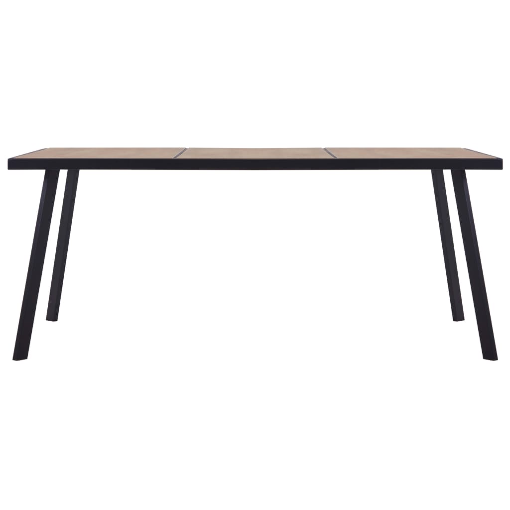 Jídelní stůl světlé dřevo a černý 180 x 90 x 75 cm MDF