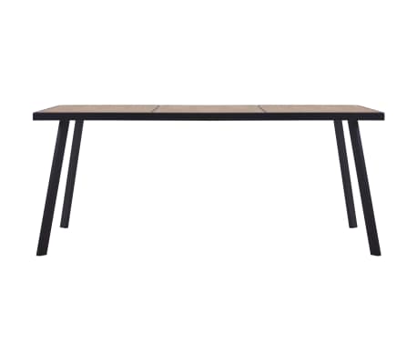 vidaXL Eettafel 180x90x75 cm MDF lichthoutkleurig en zwart