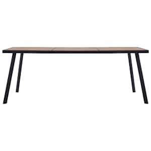 vidaXL ダイニングテーブル ライトウッド＆ブラック 200x100x75 cm MDF材製