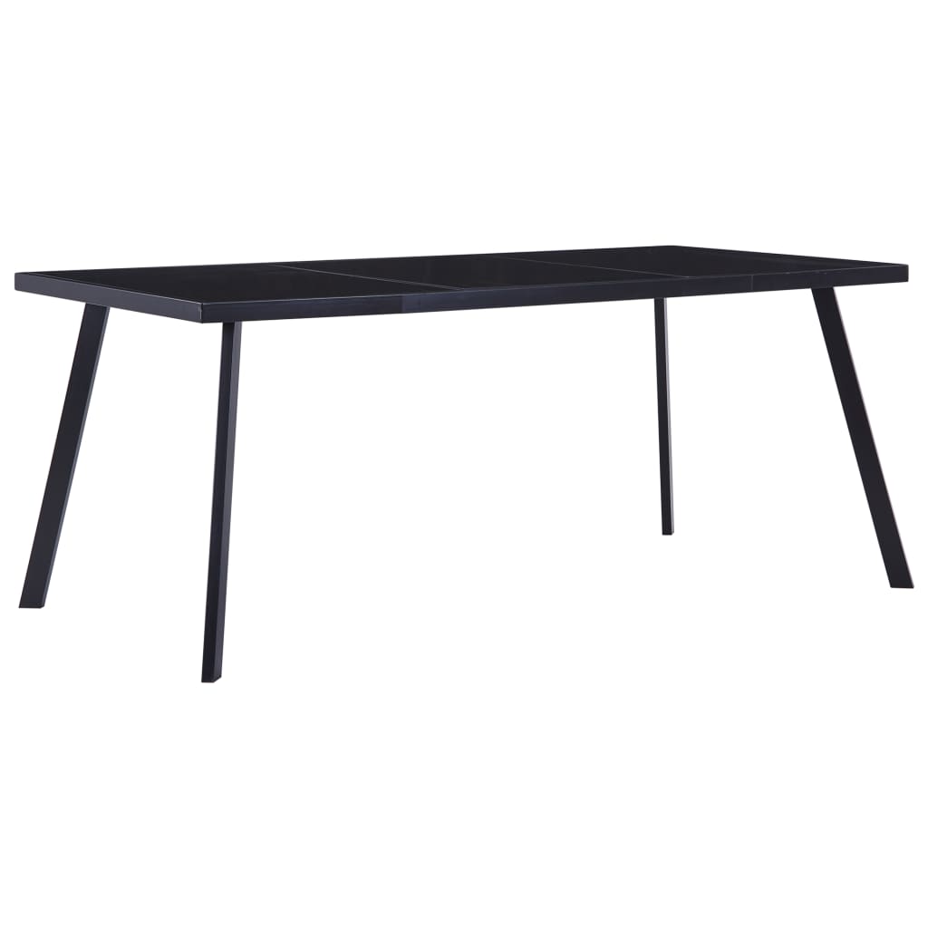 Dining Table Black 160x80x75 cm Tempered Glass
