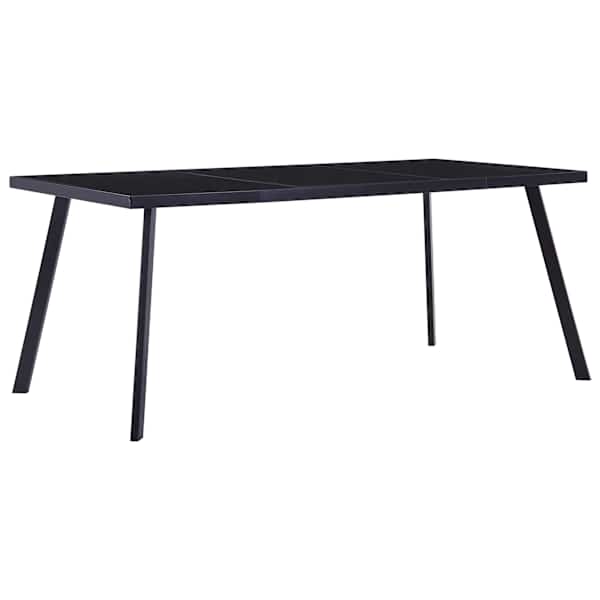 vidaXL s&ouml;&ouml;gilaud, must, 160 x 80 x 75 cm, karastatud klaas