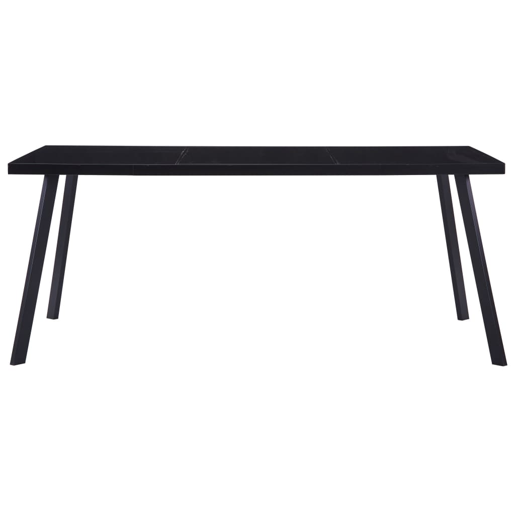 vidaXL Eettafel 160x80x75 cm gehard glas zwart afbeelding