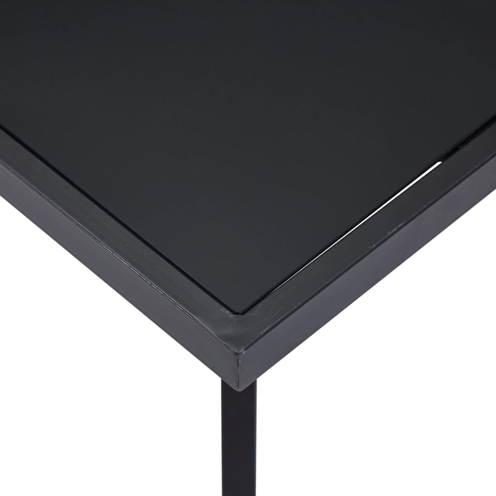 Eettafel 160x80x75 cm gehard glas zwart