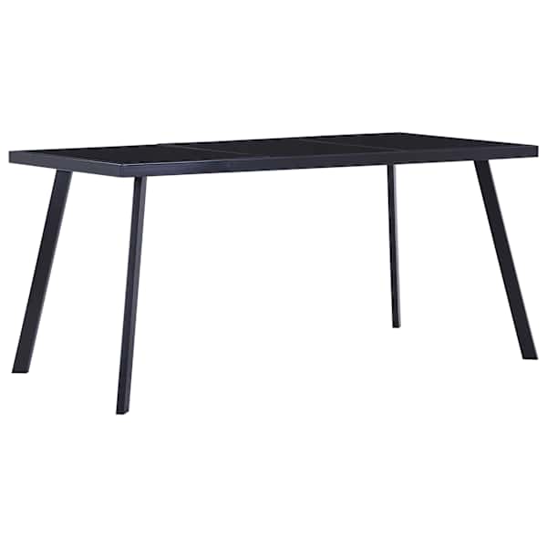 vidaXL s&ouml;&ouml;gilaud, must, 180 x 90 x 75 cm, karastatud klaas