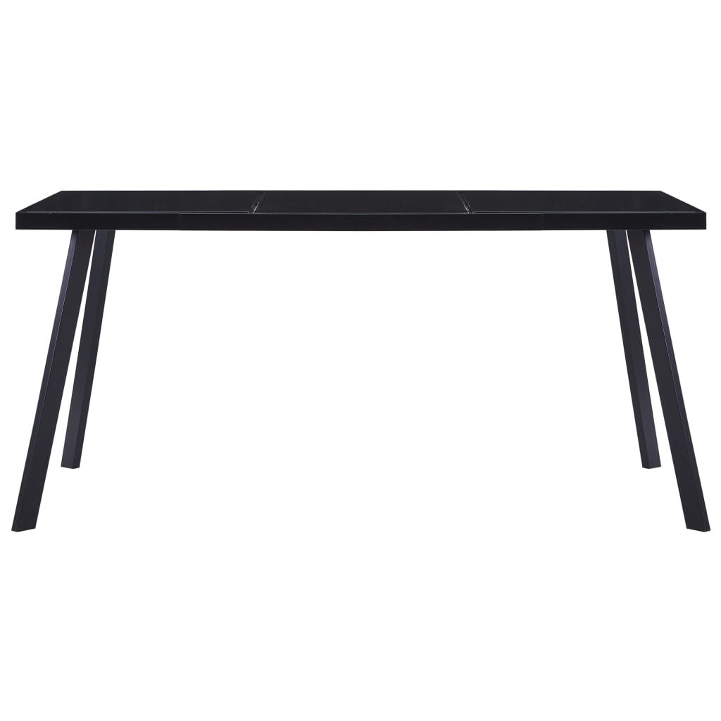 vidaXL virtuves galds, melns, 180x90x75 cm, rūdīts stikls