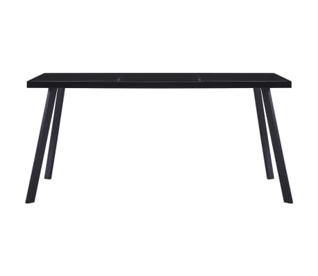 vidaXL virtuves galds, melns, 180x90x75 cm, rūdīts stikls