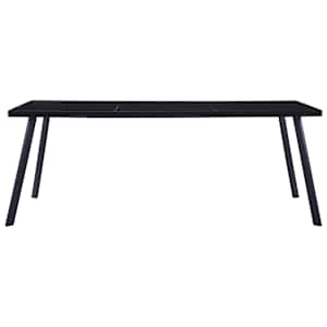 vidaXL Valgomojo stalas, juodas, 200x100x75cm, grūdintas stiklas