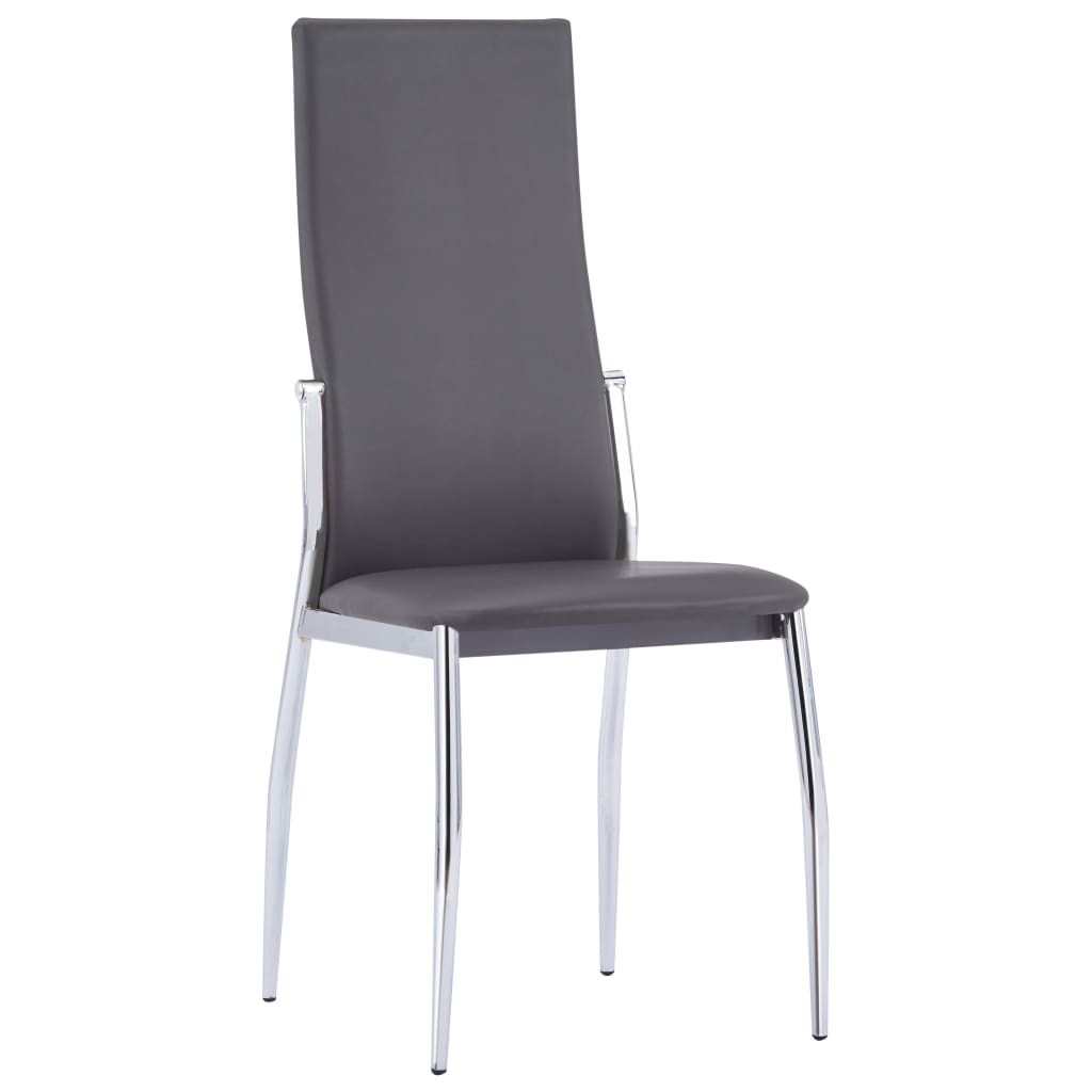 vidaXL Spisestoler 2 stk grå kunstig skinn