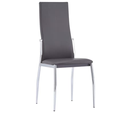 vidaXL Dining Chairs 2 pcs Grey Faux Leather