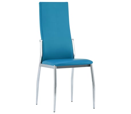 vidaXL Dining Chairs 2 pcs Blue Faux Leather