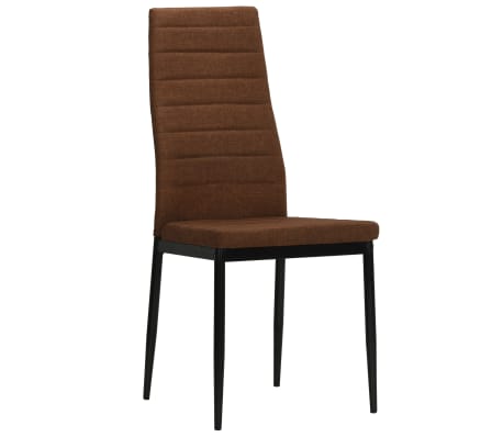 vidaXL Dining Chairs 4 pcs Brown Fabric