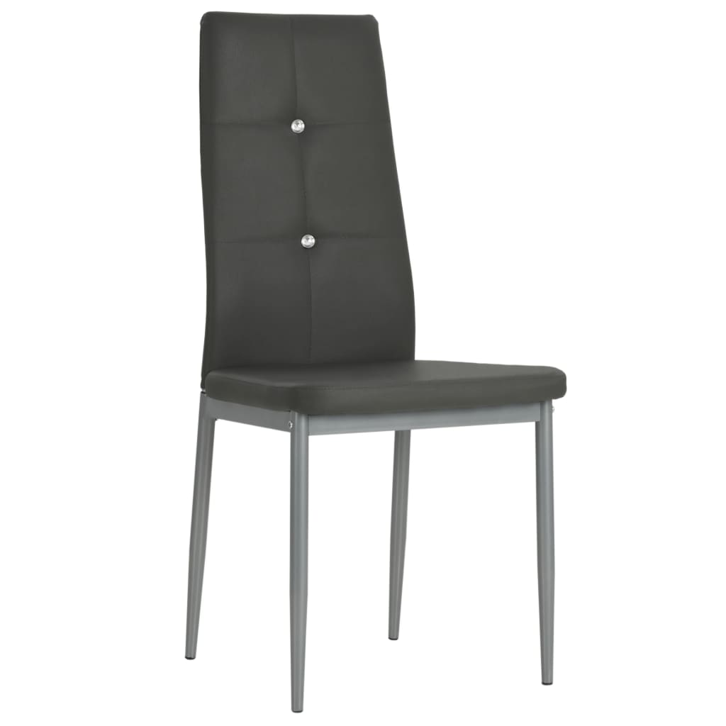 vidaXL Dining Chairs 2 pcs Grey Faux Leather