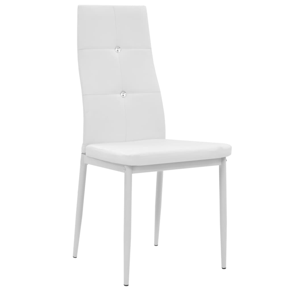 vidaXL Dining Chairs 2 pcs White Faux Leather