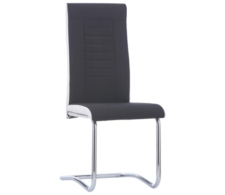 vidaXL Cantilever Dining Chairs 4 pcs Black Fabric