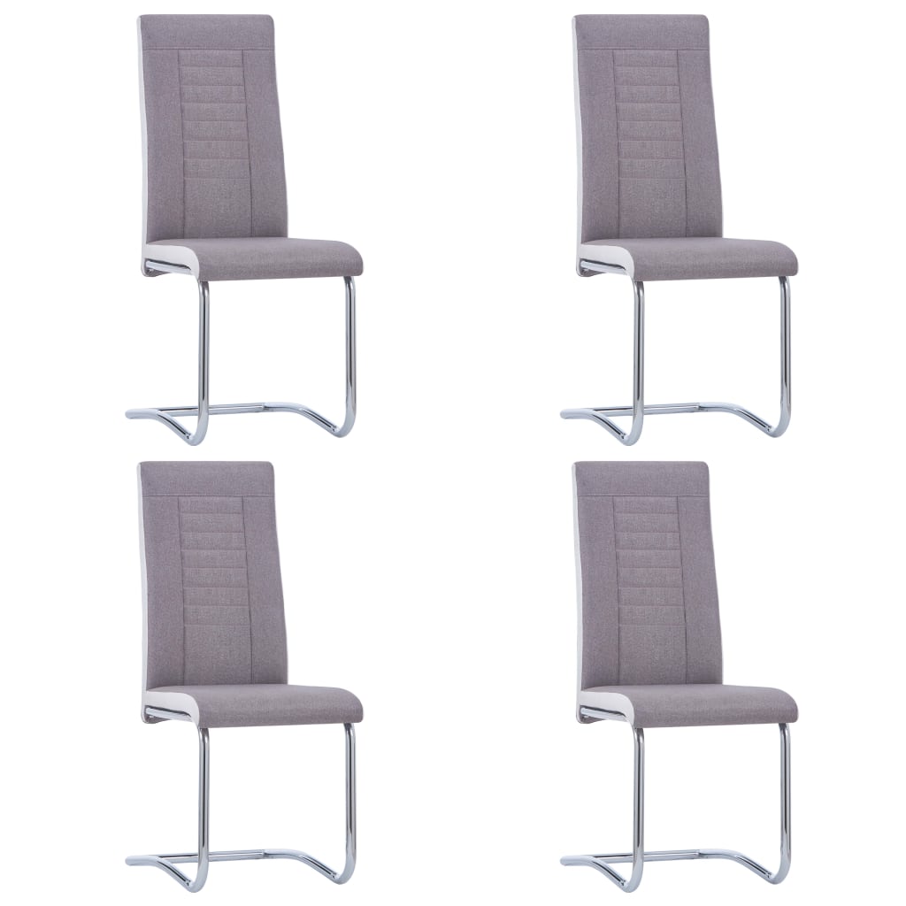 Cantilever Dining Chairs 4 Piece Taupe Fabric