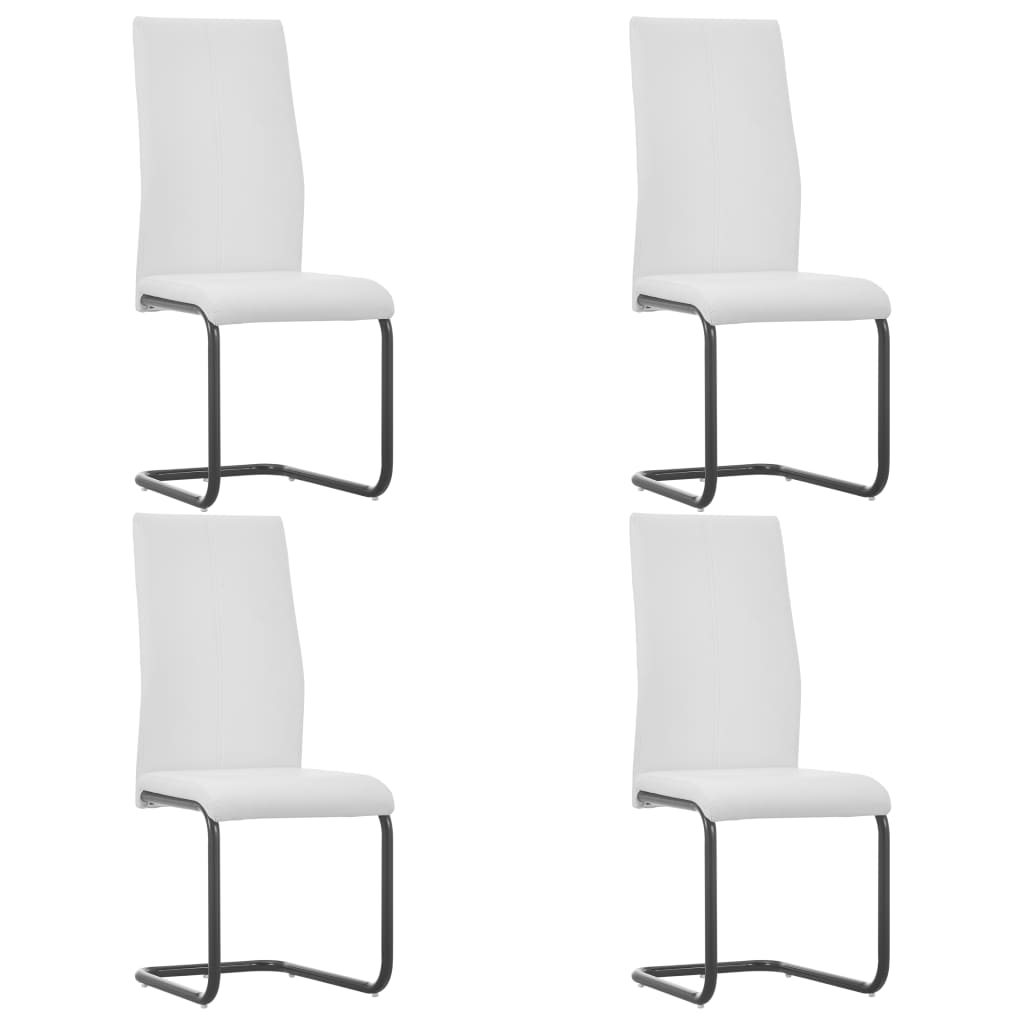 vidaXL Takajalattomat ruokapöydän tuolit 4 kpl valkoinen keinonahka