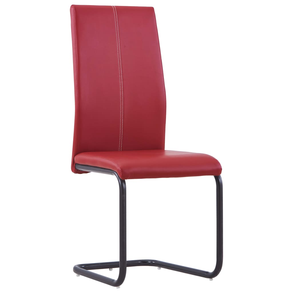 vidaXL Frittbærende spisestoler 2 stk rød kunstig skinn
