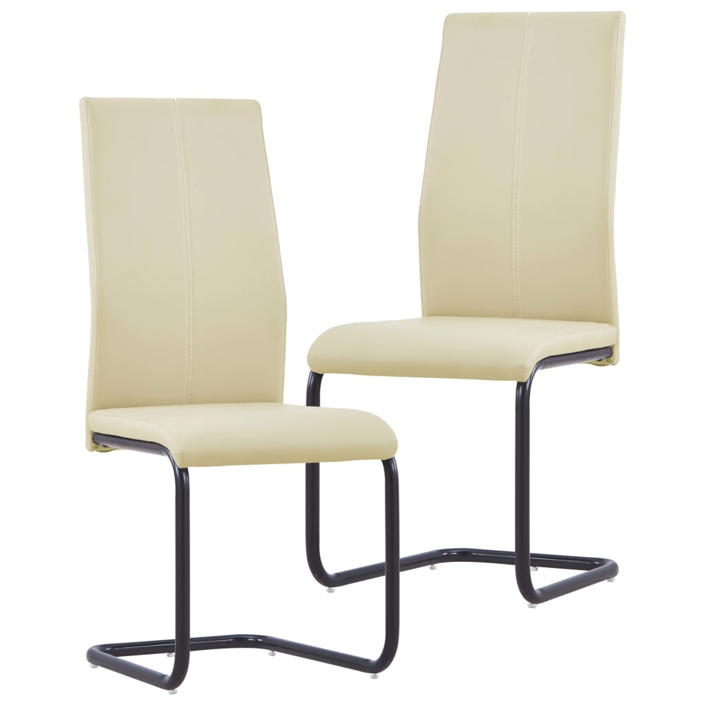 Faux leather cantilever store dining chairs