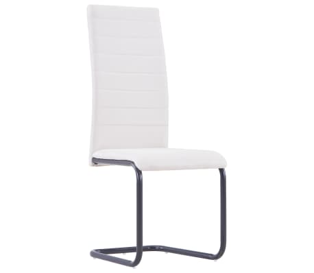 vidaXL Cantilever Dining Chairs 4 pcs Cream Fabric