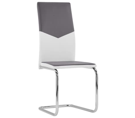 vidaXL Frittbærende spisestoler 4 stk grå kunstig skinn
