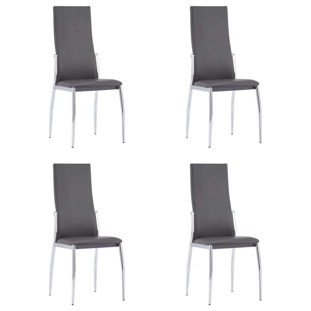 

vidaXL Dining Chairs 4 pcs Gray Faux Leather
