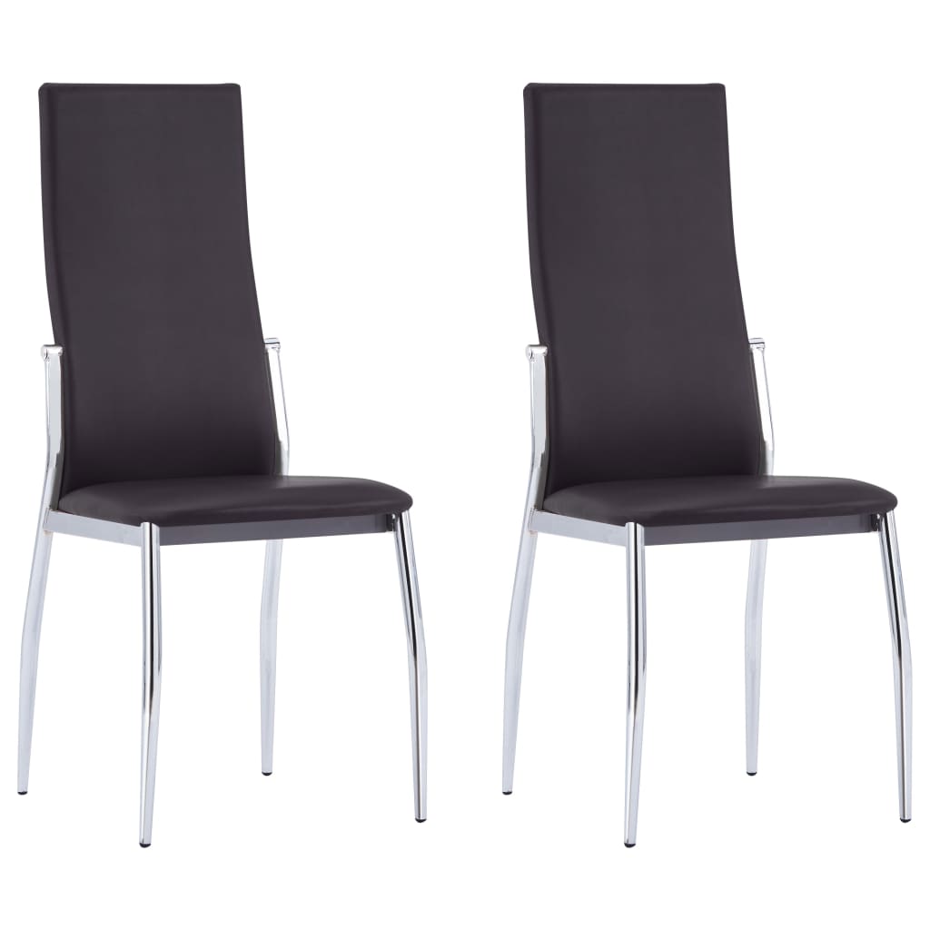 

vidaXL Dining Chairs 2 pcs Brown Faux Leather
