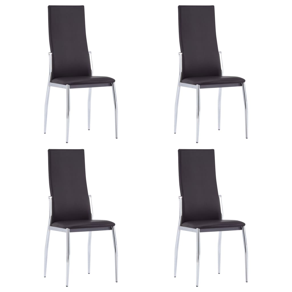 

vidaXL Dining Chairs 4 pcs Brown Faux Leather